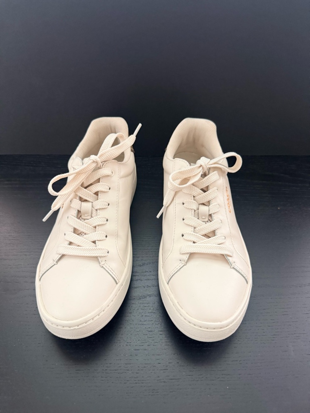 Coach Women's Cream Leather Low-Top Sneakers